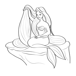 Mermaid 4 Free Coloring Page for Kids