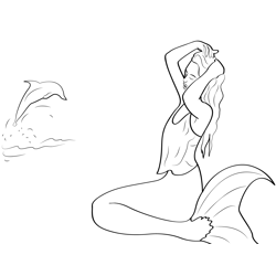 Mermaid 5 Free Coloring Page for Kids