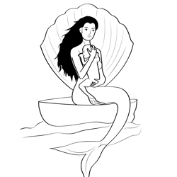 Mermaid 7 Free Coloring Page for Kids