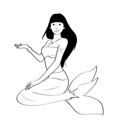 Mermaid 8 Free Coloring Page for Kids
