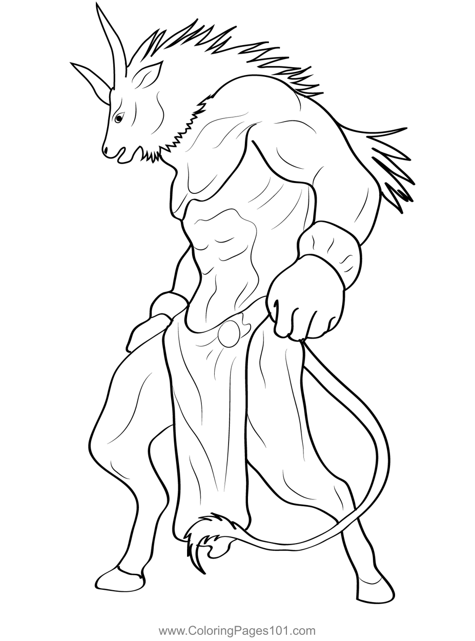 Minotaur Coloring Page for Kids Free Minotaurs Printable Coloring