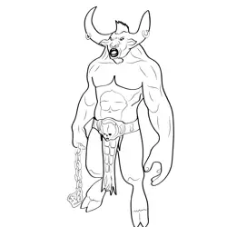 Minotaur 2 Free Coloring Page for Kids