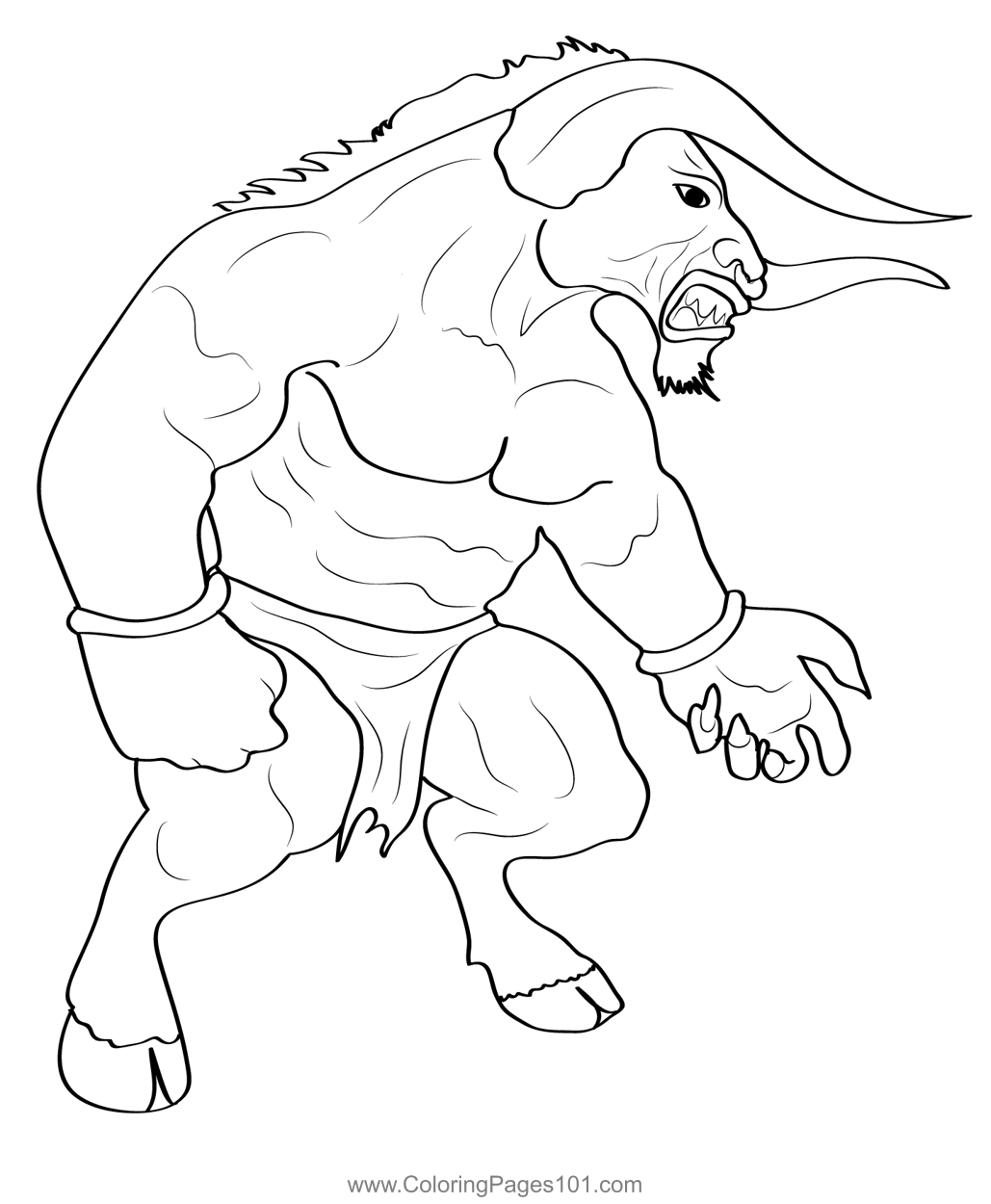Minotaur Coloring Page for Kids Free Minotaurs Printable Coloring
