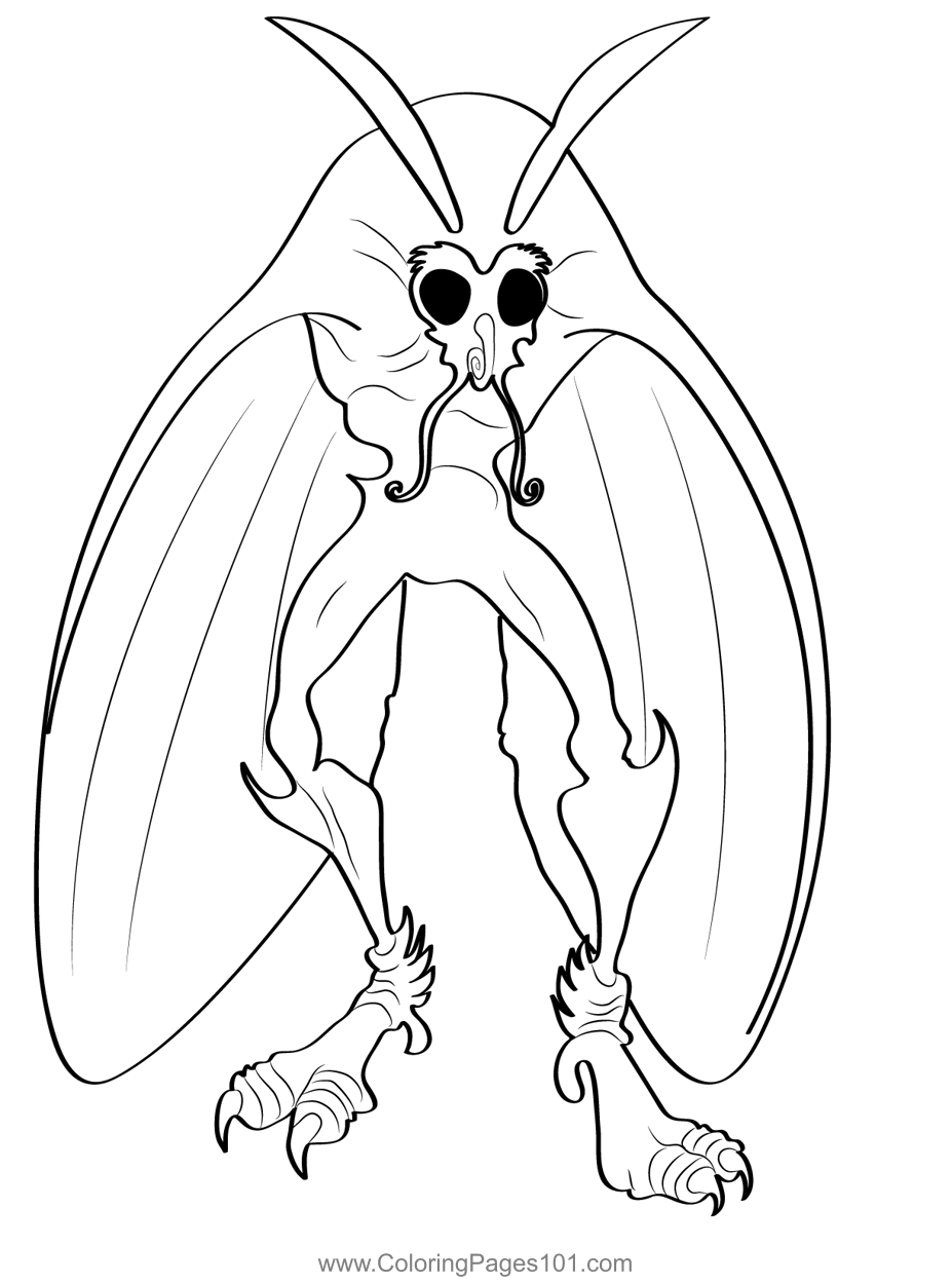 Mothman 10 Coloring Page for Kids - Free Mothmans Printable Coloring