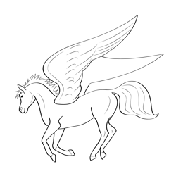 Pegasus 4 Free Coloring Page for Kids