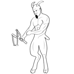 Satyr 2 Free Coloring Page for Kids