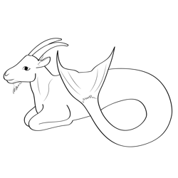 Sea Goat 1 Free Coloring Page for Kids