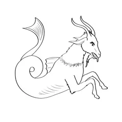 Sea Goat 10 Free Coloring Page for Kids