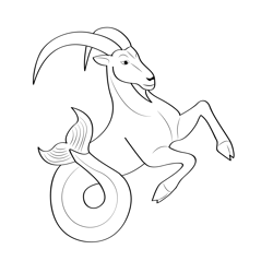 Sea Goat 8 Free Coloring Page for Kids