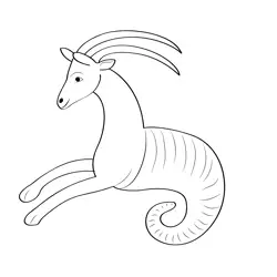 Sea Goat 9 Free Coloring Page for Kids