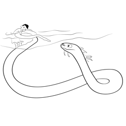 Sea Monster 1 Free Coloring Page for Kids