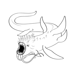 Sea Monster 4 Free Coloring Page for Kids