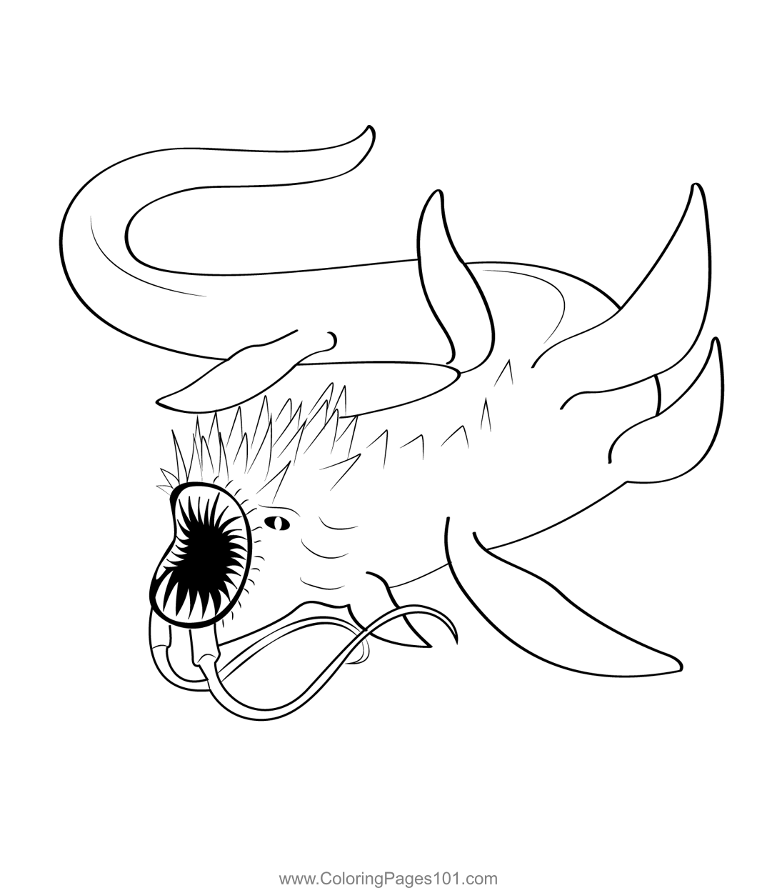 Sea Monster 4 Coloring Page for Kids - Free Sea Monsters Printable ...