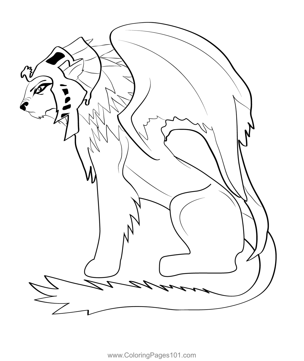 Sphinx 12 Coloring Page for Kids - Free Sphinxs Printable Coloring