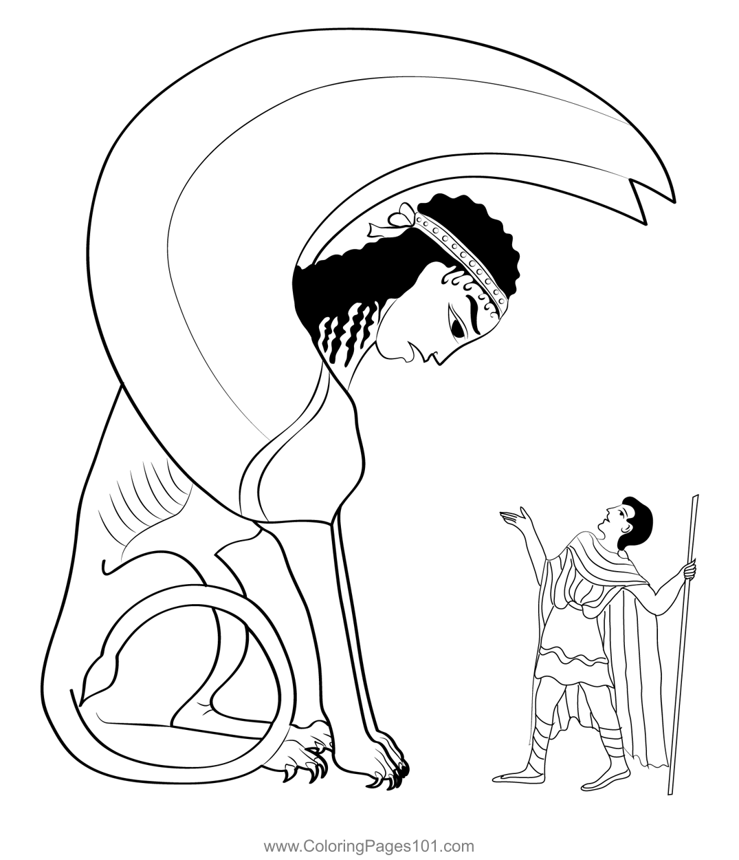 Sphinx 4 Coloring Page for Kids - Free Sphinxs Printable Coloring Pages