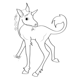 Baby Unicorn Free Coloring Page for Kids