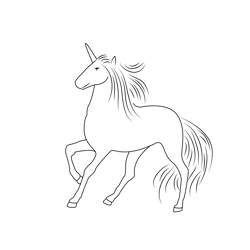 Beautiful Unicorn Free Coloring Page for Kids