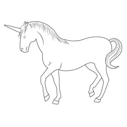 Dark Unicorn Free Coloring Page for Kids