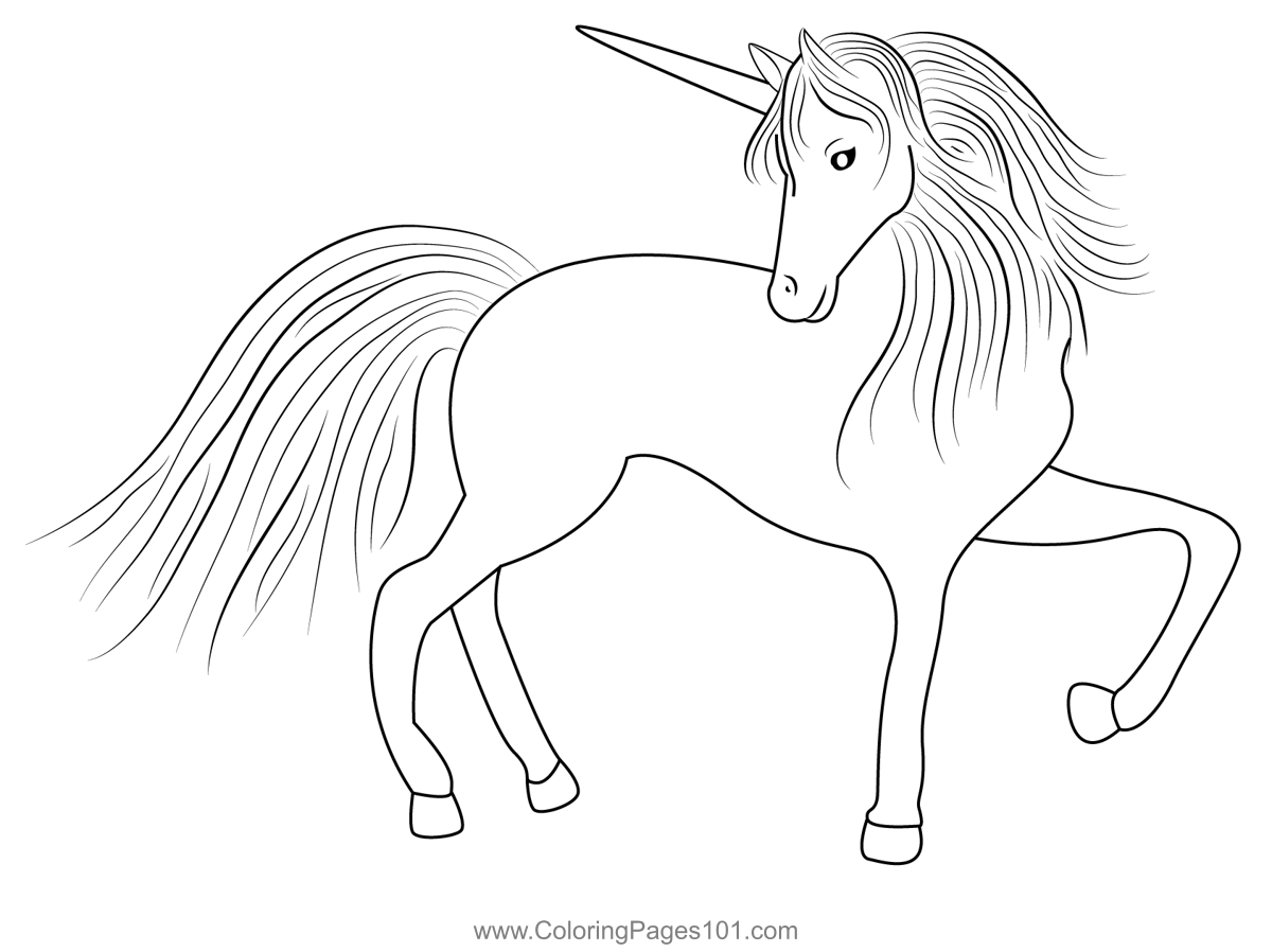 Pegasus Unicorn Coloring Page for Kids - Free Unicorns Printable