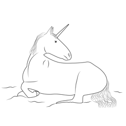 Real Unicorn Free Coloring Page for Kids