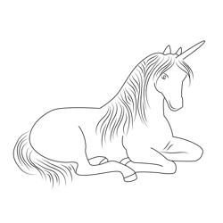 Sitting Unicorn Free Coloring Page for Kids