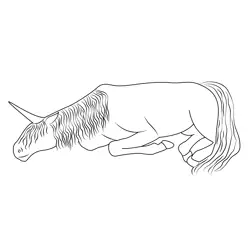 Sleeping Unicorn Free Coloring Page for Kids