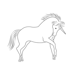 Unicorn 10 Free Coloring Page for Kids