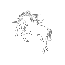 Unicorn 14 Free Coloring Page for Kids