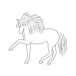 Unicorn 17 Free Coloring Page for Kids