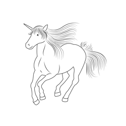 Unicorn 22 Free Coloring Page for Kids