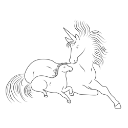 Unicorn 26 Free Coloring Page for Kids