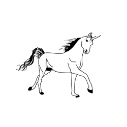 Unicorn 29 Free Coloring Page for Kids