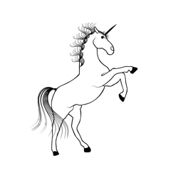 Unicorn 33 Free Coloring Page for Kids