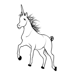 Unicorn 36 Free Coloring Page for Kids