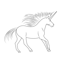 Unicorn 43 Free Coloring Page for Kids