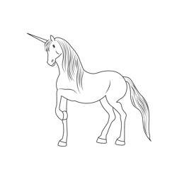 Unicorn 6 Free Coloring Page for Kids