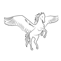 Unicorn Flying Free Coloring Page for Kids