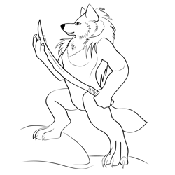 Werewolf10 Free Coloring Page for Kids