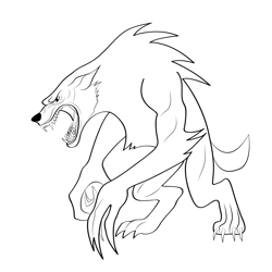Werewolf5 Free Coloring Page for Kids