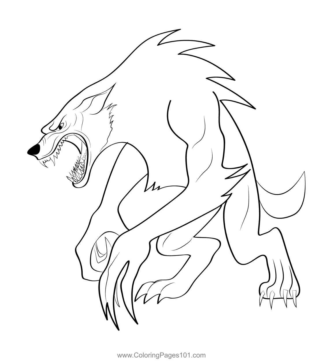 Werewolf5 Coloring Page for Kids - Free Werewolves Printable Coloring