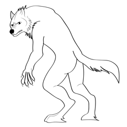Werewolf6 Free Coloring Page for Kids