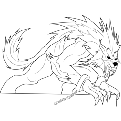 Werewolf8 Free Coloring Page for Kids