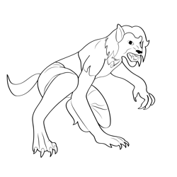 Werewolf9 Free Coloring Page for Kids
