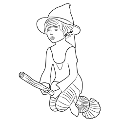 Witch 2 Free Coloring Page for Kids