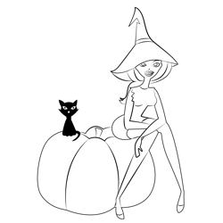 Witch 3 Free Coloring Page for Kids