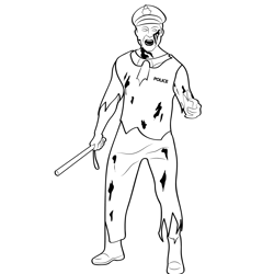 Zombie 1 Free Coloring Page for Kids