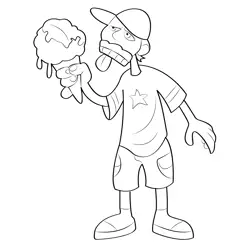 Zombie 8 Free Coloring Page for Kids