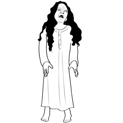 Zombie Girl 5 Free Coloring Page for Kids
