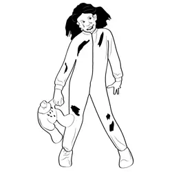 Zombie Girl 6 Free Coloring Page for Kids