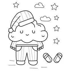 Cozy Cloud Bedtime Dreams Free Coloring Page for Kids